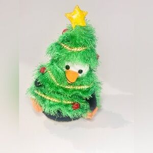 Gemmy Singing Lights Penguin Imposter Christmas Tree Penguin Plush 9”
